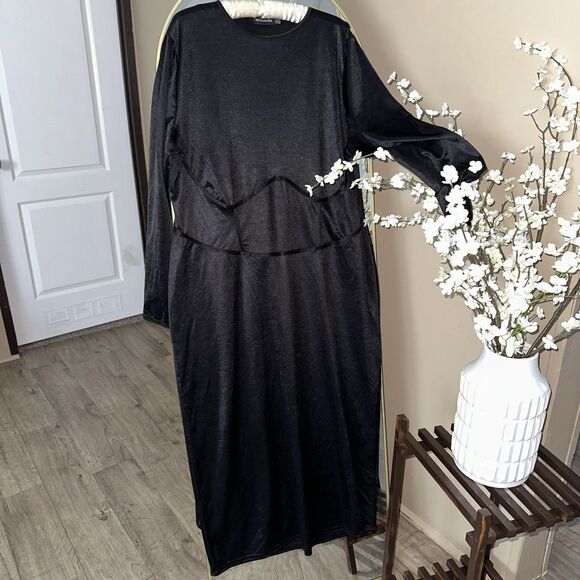 Pretty Little Thing Plus‎ Dress Black , Corset Simulate Midi Dress Size 22 - Picture 1 of 6